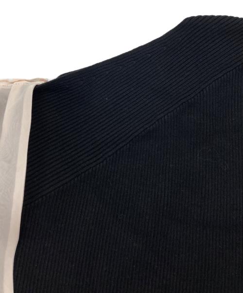 Snidel（スナイデル）Snidel (スナイデル) ショルダーリボンアシメニットワンピース ブラック サイズ:1の古着・服飾アイテム