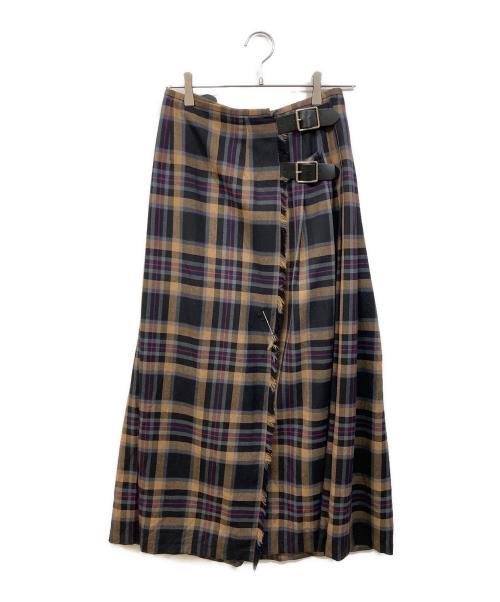O'NEIL OF DUBLIN（オニールオブダブリン）O'NEIL OF DUBLIN (オニールオブダブリン) ウールラップスカート ブラウン サイズ:SIZE 38の古着・服飾アイテム