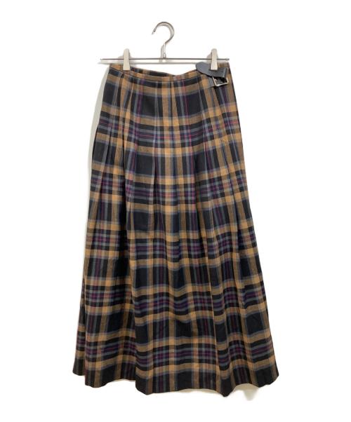 O'NEIL OF DUBLIN（オニールオブダブリン）O'NEIL OF DUBLIN (オニールオブダブリン) ウールラップスカート ブラウン サイズ:SIZE 38の古着・服飾アイテム
