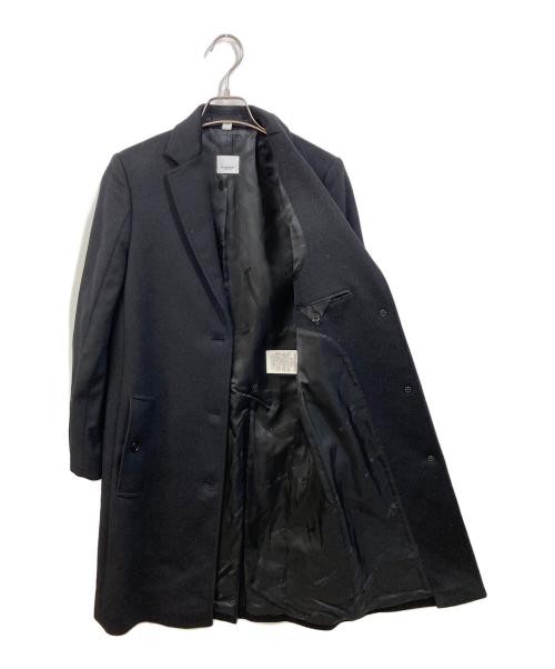 BURBERRY LONDON ENGLAND（バーバリー ロンドン イングランド）BURBERRY LONDON ENGLAND (バーバリー ロンドン イングランド) カシミヤ混ウールコート ブラック サイズ:SIZE 36の古着・服飾アイテム