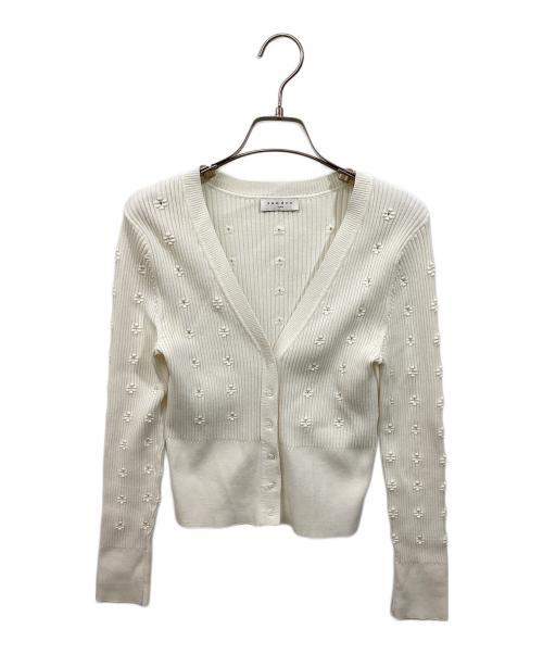 Sandro（サンドロ）Sandro (サンドロ) デザインカーディガン ホワイト サイズ:FREEの古着・服飾アイテム
