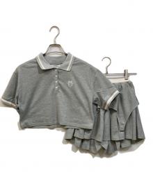 CALNAMUR（カルナムール）の古着「ポロ?スカートセットアップ」｜グレー