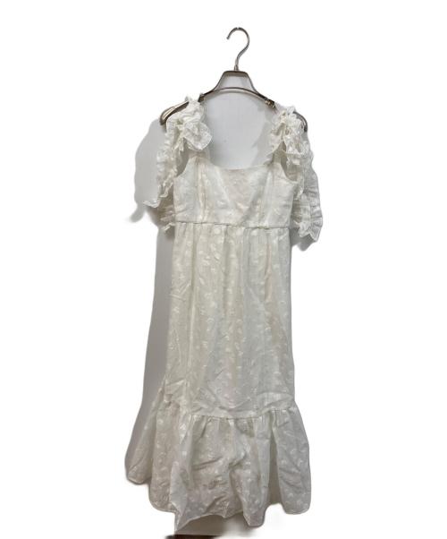 Snidel（スナイデル）Snidel (スナイデル) 肩リボンJQキャミワンピース ホワイト サイズ:	SIZE 0の古着・服飾アイテム