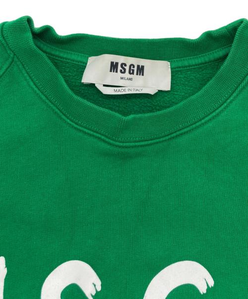 MSGM（エムエスジーエム）MSGM (エムエスジーエム) ロゴスウェット グリーン サイズ:Mの古着・服飾アイテム