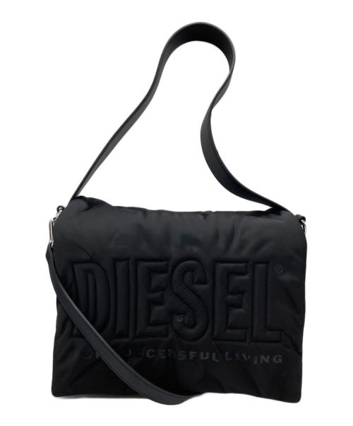 DIESEL（ディーゼル）DIESEL (ディーゼル) パデッドロゴ ショルダーバッグ ブラックの古着・服飾アイテム