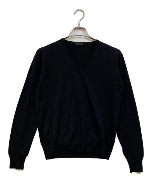 Cruciani（クルチアーニ）Cruciani (クルチアーニ) Vネックウールニット ブラック サイズ:44の古着・服飾アイテム