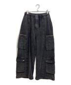 HAREハレ）の古着「ピグメントスウェットカーゴパンツ」｜ブラック