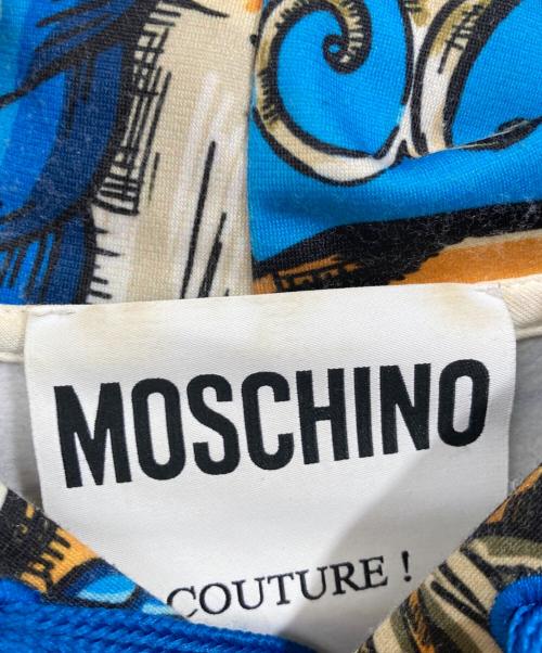 MOSCHINO（モスキーノ）MOSCHINO (モスキーノ) 総柄パーカー ブルー サイズ:50の古着・服飾アイテム