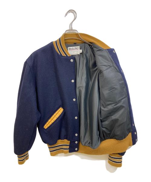 DeLong（デロング）DeLong (デロング) 古着スタジャン ネイビー サイズ:Mの古着・服飾アイテム