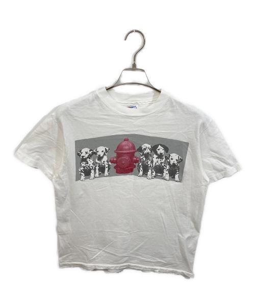 Hanes（ヘインズ）Hanes (ヘインズ) 90`sドッグプリントTシャツ ホワイト サイズ:Lの古着・服飾アイテム