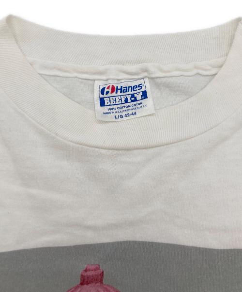 Hanes（ヘインズ）Hanes (ヘインズ) 90`sドッグプリントTシャツ ホワイト サイズ:Lの古着・服飾アイテム