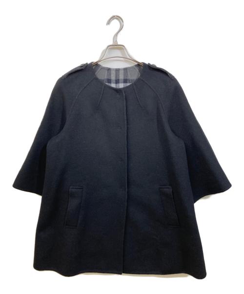 BURBERRY LONDON（バーバリーロンドン）BURBERRY LONDON (バーバリーロンドン) ダブルフェイス リバーコート ブラック サイズ:38の古着・服飾アイテム