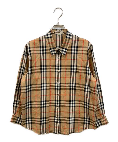 Burberry's（バーバリー）Burberry's (バーバリーズ) シャドーホースノヴァチェックシャツ ブラウン サイズ:9Rの古着・服飾アイテム