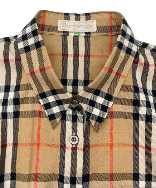 Burberry's（バーバリー）Burberry's (バーバリーズ) シャドーホースノヴァチェックシャツ ブラウン サイズ:9Rの古着・服飾アイテム