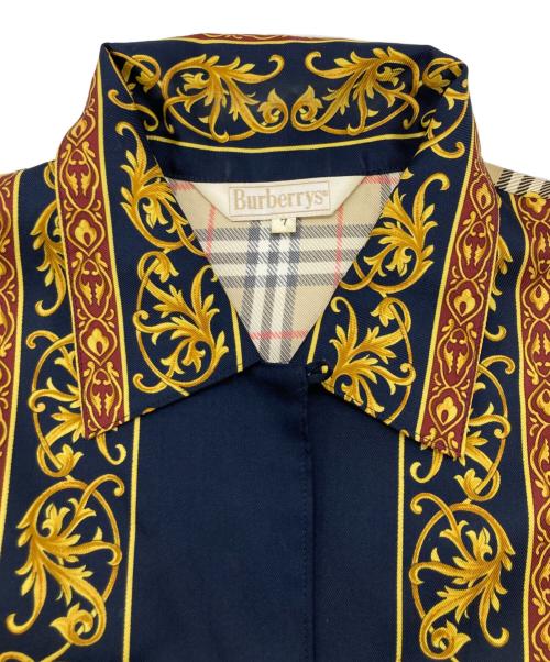 Burberry's（バーバリー）Burberry's (バーバリーズ) 古着ノヴァチェックスカーフポリシャツ ネイビー サイズ:7の古着・服飾アイテム
