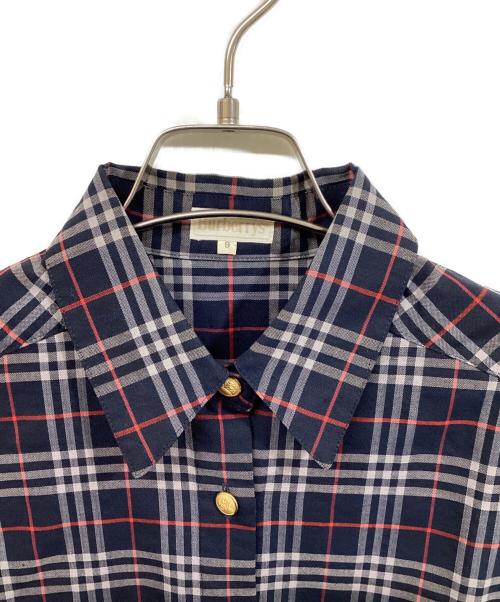 Burberry's（バーバリーズ）Burberry's (バーバリーズ) 古着チェックシャツ ネイビー サイズ:	SIZE 9の古着・服飾アイテム