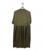 LANVIN COLLECTIONランバンコレクション）の古着「フェイクレザーワンピース」｜オリーブ