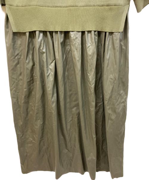 LANVIN COLLECTION（ランバンコレクション）LANVIN COLLECTION (ランバンコレクション) フェイクレザーワンピース オリーブ サイズ:実寸をご確認くださいの古着・服飾アイテム