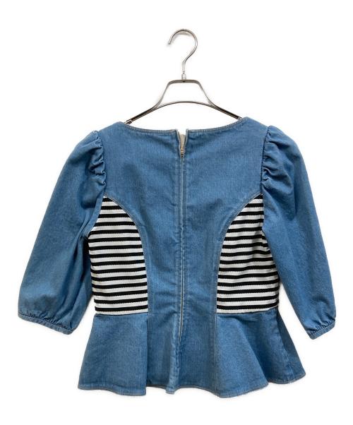 BORDERS at BALCONY（ボーダーズアットバルコニー）BORDERS AT BALCONY (ボーダーズアットバルコニー) ストレッチデニムトップ インディゴ サイズ:SIZE 36の古着・服飾アイテム