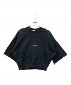 Saint Laurent Parisサンローランパリ）の古着「ロゴプリントクロップドスウェット」｜ブラック
