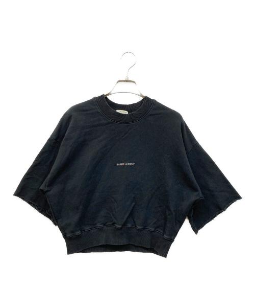 Saint Laurent Paris（サンローランパリ）Saint Laurent Paris (サンローランパリ) ロゴプリントクロップドスウェット ブラック サイズ:Sの古着・服飾アイテム