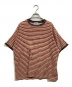 ORCIVALオーシバル）の古着「パイルボーダーカットソー」｜ブラウン