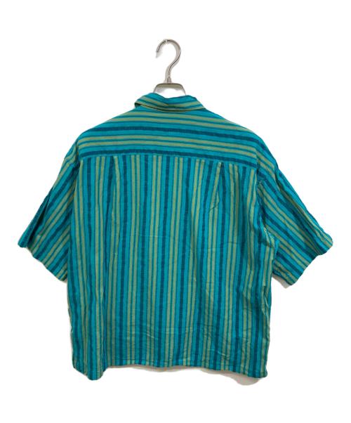 BEAMS（ビームス）BEAMS (ビームス) ドビーストライプ オープンカラーシャツ グリーン サイズ:	SIZE Sの古着・服飾アイテム