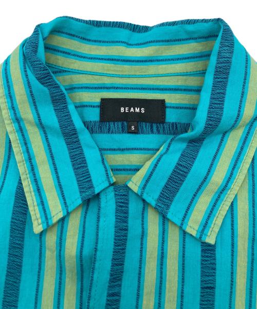 BEAMS（ビームス）BEAMS (ビームス) ドビーストライプ オープンカラーシャツ グリーン サイズ:	SIZE Sの古着・服飾アイテム