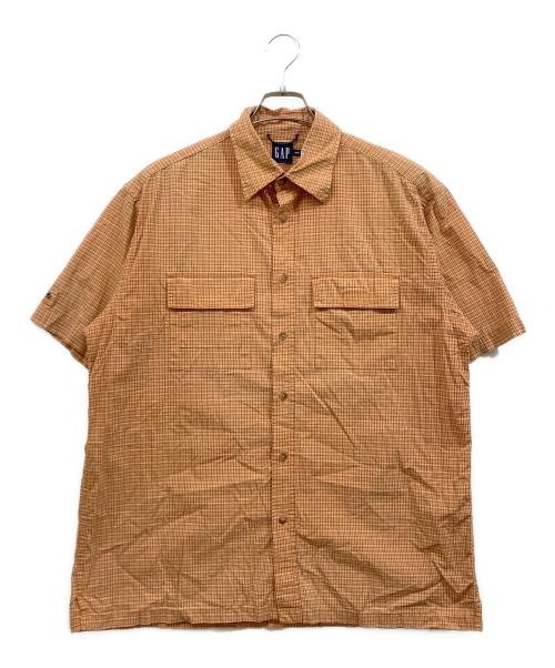 OLD GAP（オールドギャップ）OLD GAP (オールドギャップ) 半袖チェックシャツ ブラウン サイズ:Mの古着・服飾アイテム