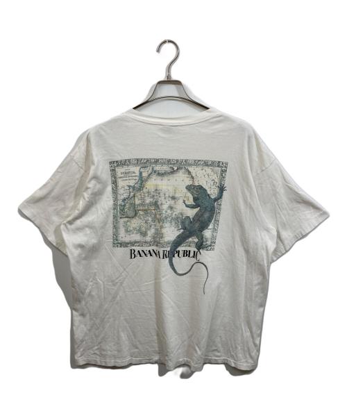 BANANA REPUBLIC（バナナリパブリック）BANANA REPUBLIC (バナナリパブリック) 90‘SプリントTシャツ ホワイト サイズ:XXLの古着・服飾アイテム