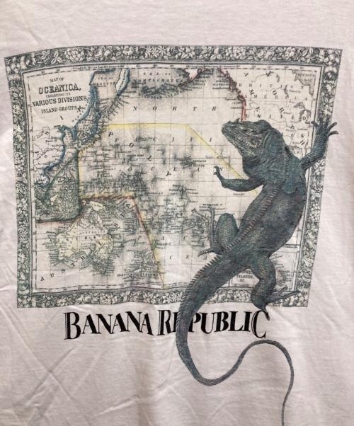 BANANA REPUBLIC（バナナリパブリック）BANANA REPUBLIC (バナナリパブリック) 90‘SプリントTシャツ ホワイト サイズ:XXLの古着・服飾アイテム
