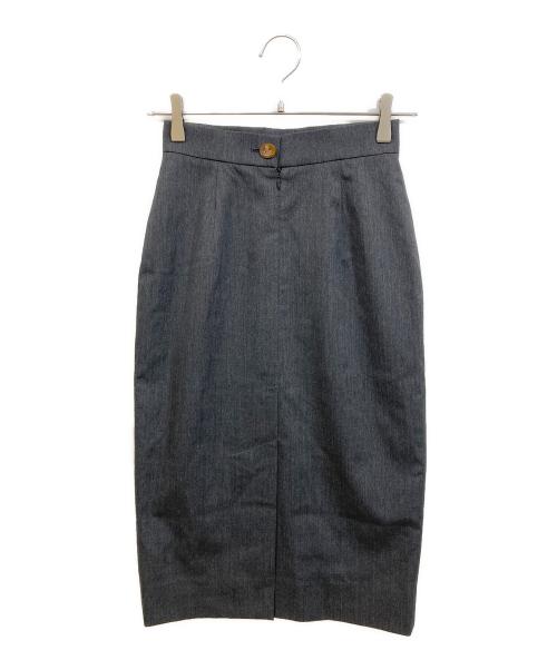 Vivienne Westwood RED LABEL（ヴィヴィアンウエストウッドレッドレーベル）Vivienne Westwood RED LABEL (ヴィヴィアンウエストウッドレッドレーベル) オーブボタンタイトスカート グレー サイズ:2の古着・服飾アイテム
