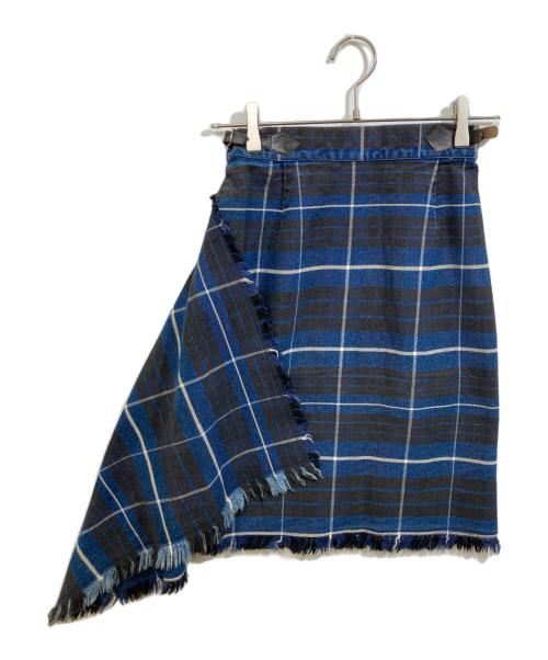 Vivienne Westwood（ヴィヴィアンウエストウッド）Vivienne Westwood (ヴィヴィアンウエストウッド) Anglomania (アングロマニア) チェックラップスカート ブルー サイズ:40の古着・服飾アイテム