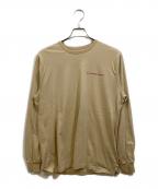 POP TRADING COMPANYポップトレーディングカンパニー）の古着「Logo Longsleeve T-shirt」｜ベージュ