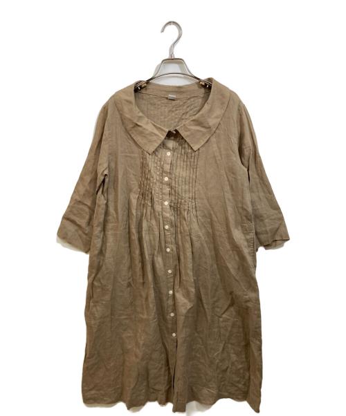 BASCO（バスコ）BASCO (バスコ) リネンシャツワンピース ベージュ サイズ:2の古着・服飾アイテム