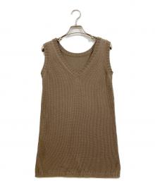FOXEY（フォクシー）の古着「シルクノースリーブニット」｜ブラウン