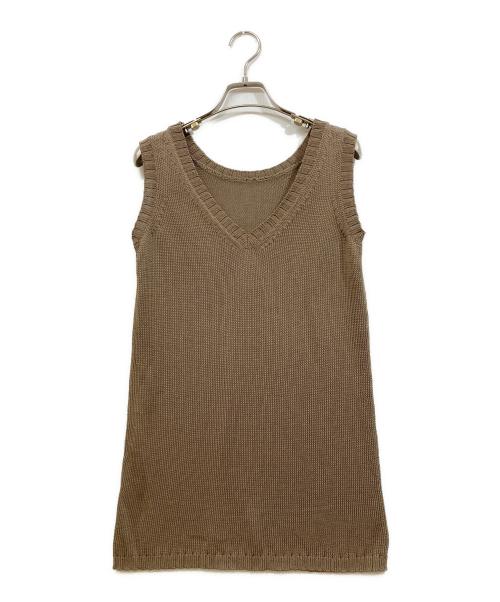 FOXEY（フォクシー）FOXEY (フォクシー) シルクノースリーブニット ブラウン サイズ:38の古着・服飾アイテム