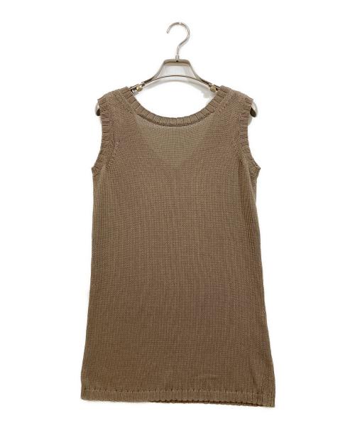 FOXEY（フォクシー）FOXEY (フォクシー) シルクノースリーブニット ブラウン サイズ:38の古着・服飾アイテム