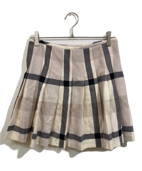 BLUE LABEL CRESTBRIDGE（ブルーレーベルクレストブリッジ）BLUE LABEL CRESTBRIDGE (ブルーレーベルクレストブリッジ) チェックスカート アイボリー サイズ:38の古着・服飾アイテム