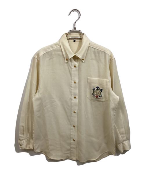 Burberry's（バーバリー）Burberry's (バーバリーズ) ウールエンブレムシャツ アイボリー サイズ:SIZE 9の古着・服飾アイテム
