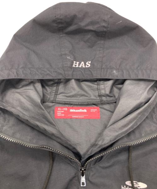 HIDE AND SEEK（ハイドアンドシーク）HIDE AND SEEK (ハイドアンドシーク) Nylon Zip Jacket ブラック×グリーン サイズ:XLの古着・服飾アイテム