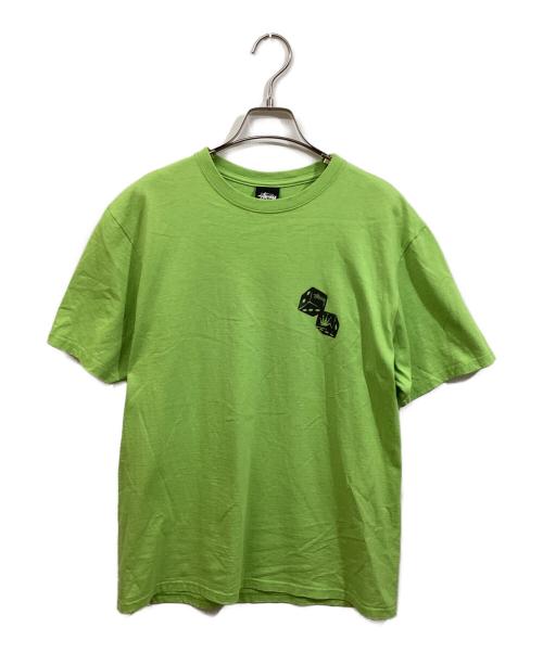 stussy（ステューシー）stussy (ステューシー) ダイスプリントTシャツ 黄緑 サイズ:	SIZE Mの古着・服飾アイテム