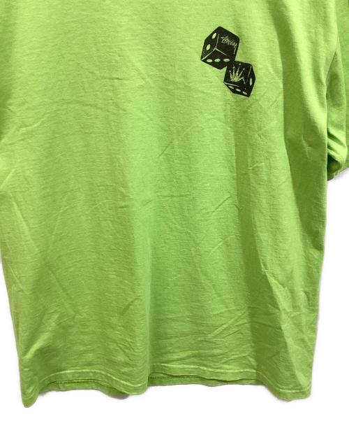 stussy（ステューシー）stussy (ステューシー) ダイスプリントTシャツ 黄緑 サイズ:	SIZE Mの古着・服飾アイテム