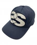 stussyステューシー）の古着「Big SS Low Pro Snapback」｜ネイビー