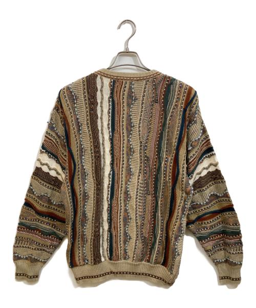 ROUNDTREE&YORKE（ラウンドツリーアンドヨーク）ROUNDTREE&YORKE (ROUNDTREE＆YORKE) 3Dニット ブラウン サイズ:Mの古着・服飾アイテム