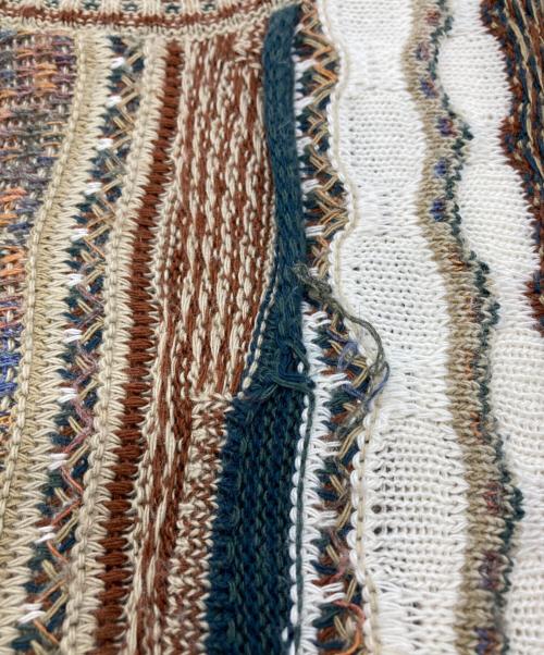 ROUNDTREE&YORKE（ラウンドツリーアンドヨーク）ROUNDTREE&YORKE (ROUNDTREE＆YORKE) 3Dニット ブラウン サイズ:Mの古着・服飾アイテム