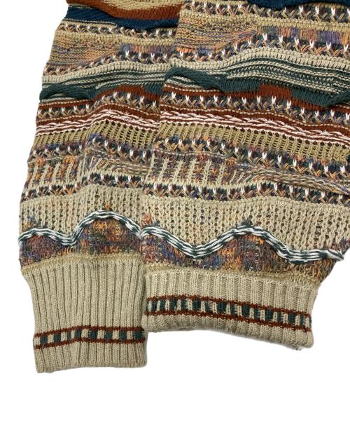 ROUNDTREE&YORKE（ラウンドツリーアンドヨーク）ROUNDTREE&YORKE (ROUNDTREE＆YORKE) 3Dニット ブラウン サイズ:Mの古着・服飾アイテム