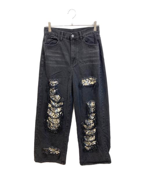 CITIZEN OF NO PLACE（シチズン オブ ノープレイス）CITIZEN OF NO PLACE (シチズン オブ ノープレイス) Ripped Detail Jeans ブラック サイズ:XSの古着・服飾アイテム