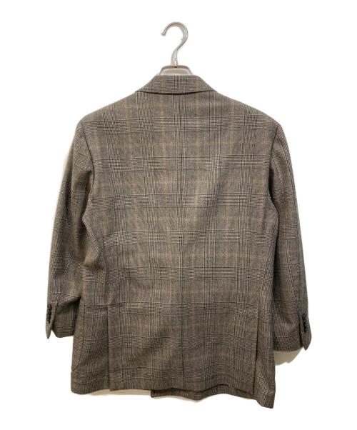 LARDINI（ラルディーニ）LARDINI (ラルディーニ) チェックダブルジャケット ブラウン サイズ:SIZE 48の古着・服飾アイテム