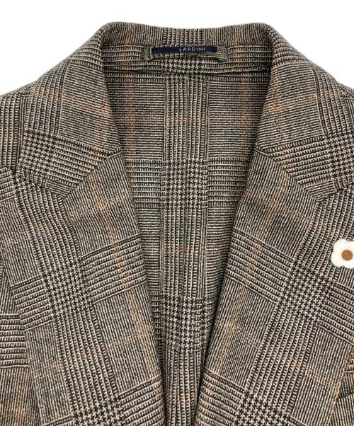 LARDINI（ラルディーニ）LARDINI (ラルディーニ) チェックダブルジャケット ブラウン サイズ:SIZE 48の古着・服飾アイテム